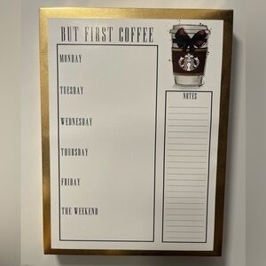 Starbucks Coffee-Themed Planner with Gold and Brown Accents